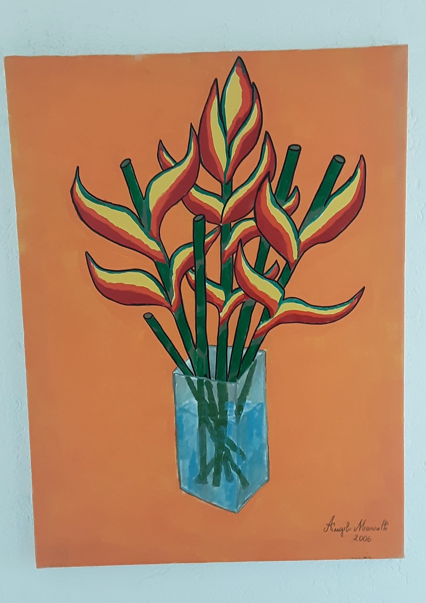 Vase mit esotische Blumen