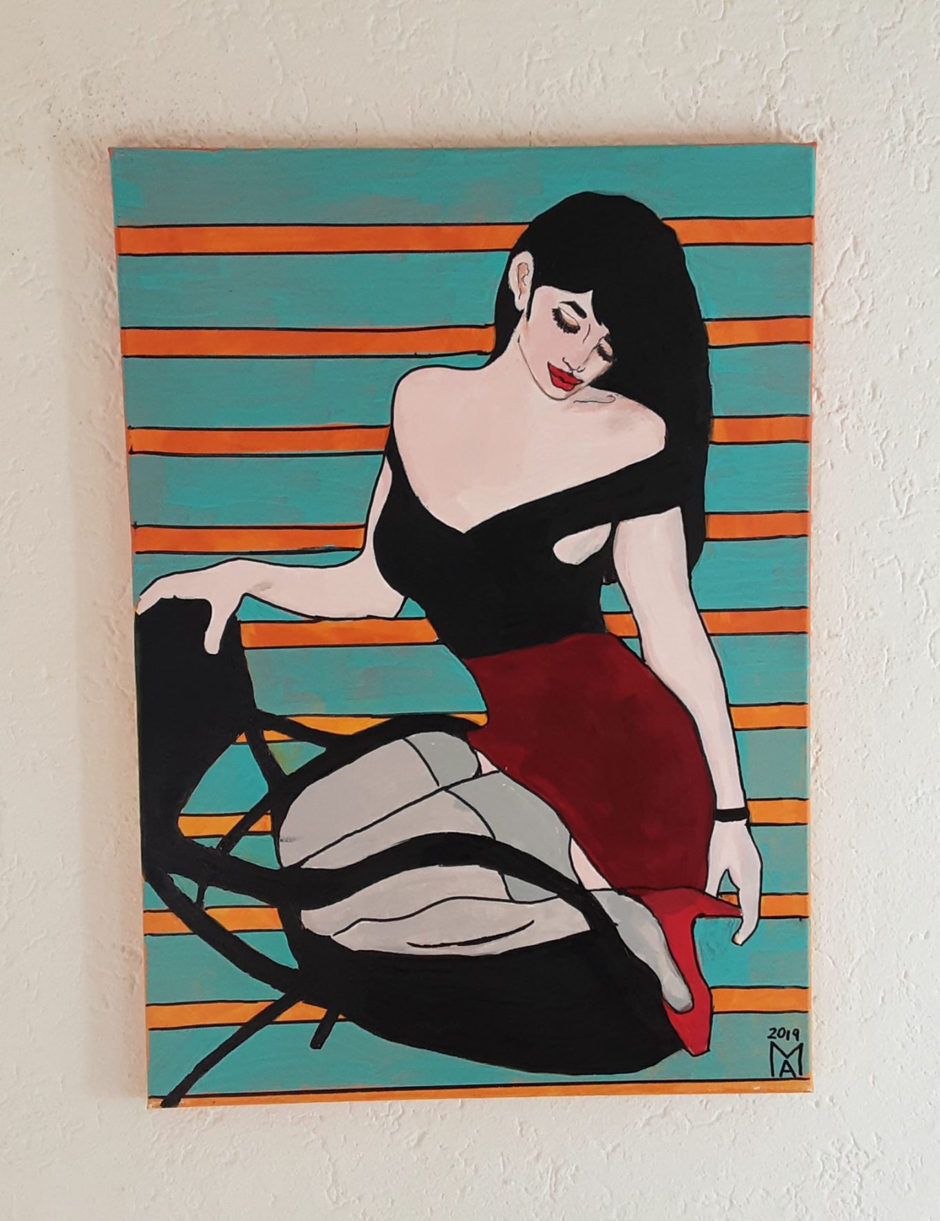 La signora in rosso e nero!